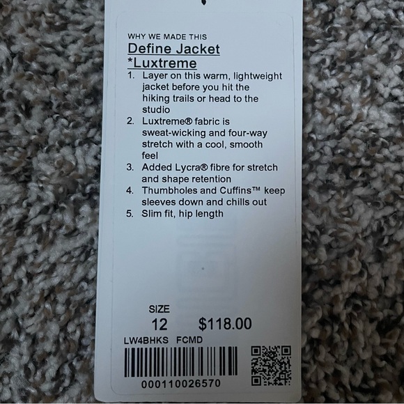 NWOT Lululemon Define Jacket and Wunder Unders 28” - Picture 11 of 11
